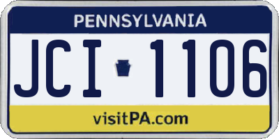 PA license plate JCI1106