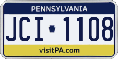 PA license plate JCI1108