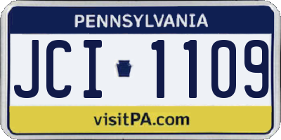 PA license plate JCI1109