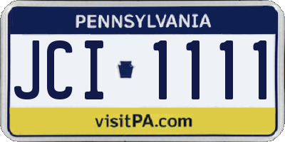 PA license plate JCI1111