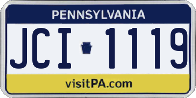 PA license plate JCI1119