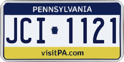 PA license plate JCI1121