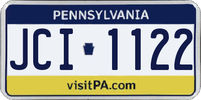PA license plate JCI1122