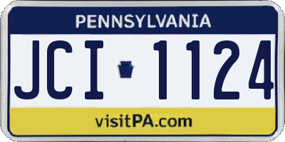 PA license plate JCI1124