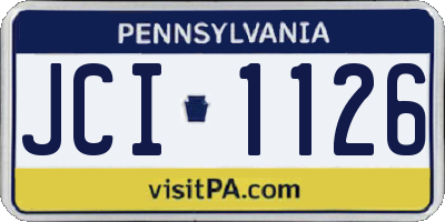 PA license plate JCI1126