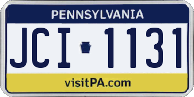 PA license plate JCI1131
