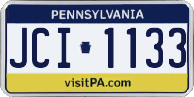 PA license plate JCI1133