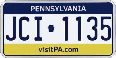 PA license plate JCI1135