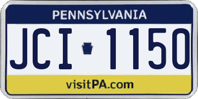 PA license plate JCI1150