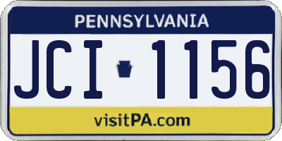 PA license plate JCI1156