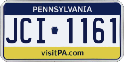 PA license plate JCI1161