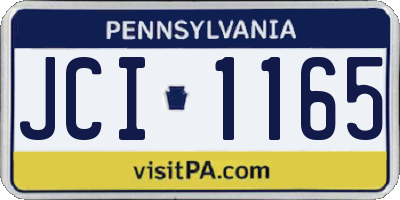 PA license plate JCI1165