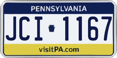 PA license plate JCI1167