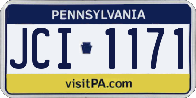 PA license plate JCI1171