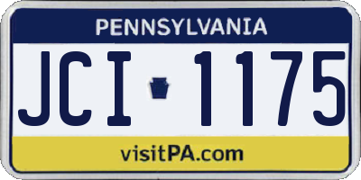 PA license plate JCI1175