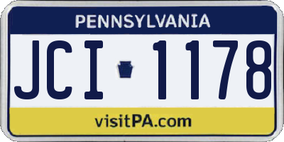 PA license plate JCI1178