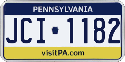PA license plate JCI1182