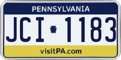 PA license plate JCI1183