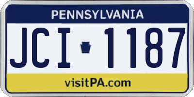 PA license plate JCI1187