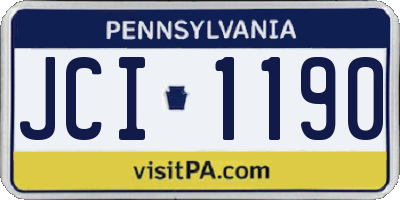 PA license plate JCI1190
