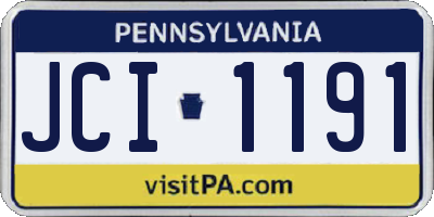 PA license plate JCI1191