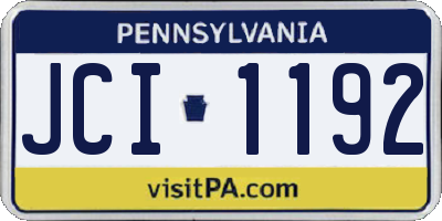 PA license plate JCI1192