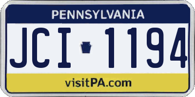 PA license plate JCI1194