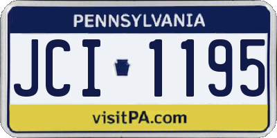 PA license plate JCI1195