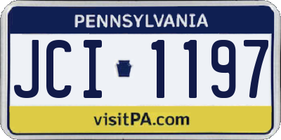 PA license plate JCI1197