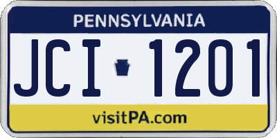 PA license plate JCI1201
