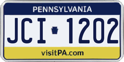 PA license plate JCI1202