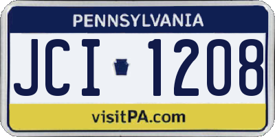 PA license plate JCI1208