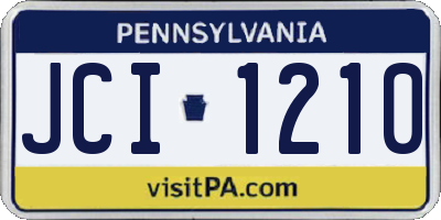 PA license plate JCI1210