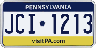 PA license plate JCI1213