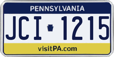 PA license plate JCI1215
