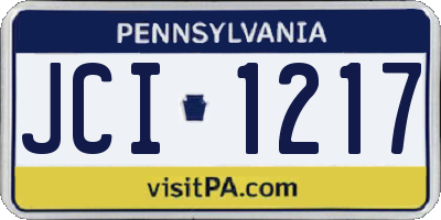 PA license plate JCI1217