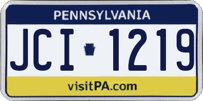PA license plate JCI1219