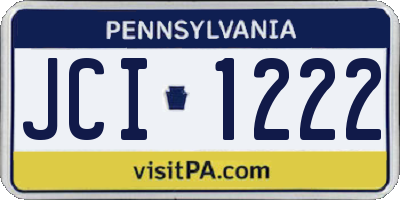 PA license plate JCI1222
