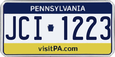 PA license plate JCI1223