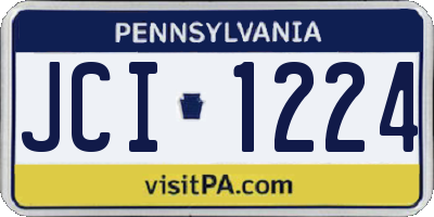 PA license plate JCI1224