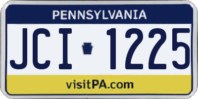 PA license plate JCI1225