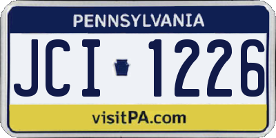 PA license plate JCI1226
