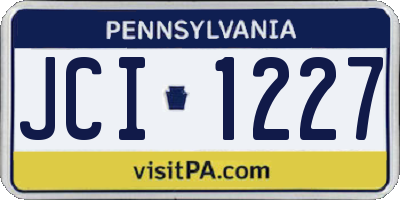 PA license plate JCI1227