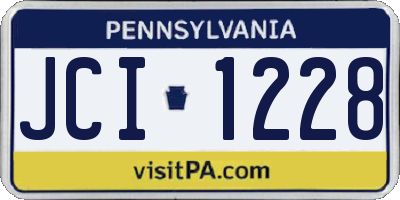 PA license plate JCI1228