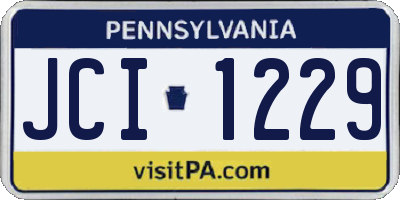 PA license plate JCI1229