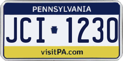 PA license plate JCI1230