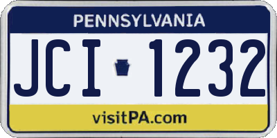 PA license plate JCI1232