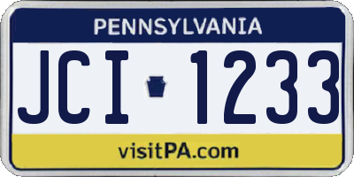 PA license plate JCI1233