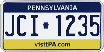 PA license plate JCI1235