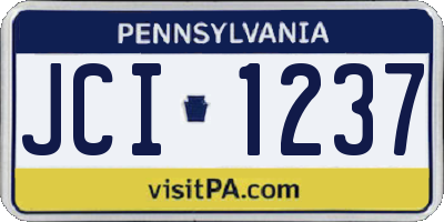 PA license plate JCI1237